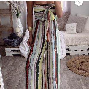 Strapless colorful jumper